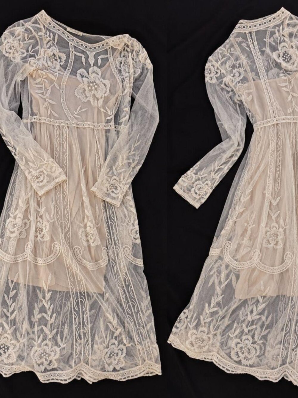 Zara Trafaluc Ivory Lace Midi Dress